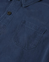 French Work Jacket in work blue – close-up of patch pocket