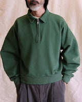 Half-zip Collared Sweatshirt – Heavyweight Cotton, Green