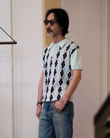 Diamond Pattern Knitted Polo Labour Union Clothing-Since 1986 | Vintage Inspired Heritage Menswear