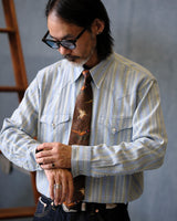 Cravates en soie des années 60, imprimés d'oiseaux de chasse