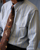 Cravates en soie des années 60, imprimés d'oiseaux de chasse