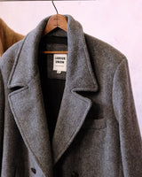 Tweed Peaked Lapel Double-breasted Trench Coat