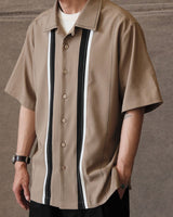 Stripe Front Panel Bowling Shirt