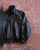 80s Oversized Leather Blouson – three-quarter view, flat lay