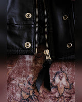 80s Panelled Leather Blouson – close-up of YKK zip and snaps