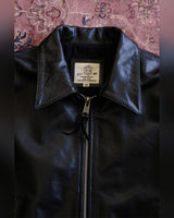 Single Rider Leather Jacket – collar, label and YKK Universal zip