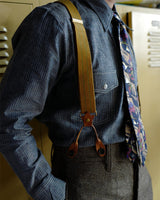 Workwear Striped Shirt-Light Blue LabourUnionClothing