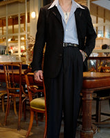 Black Three Button Jacket LabourUnionClothing