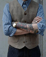 Brown Check Waistcoat LabourUnionClothing