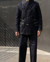 LabourUnion-handmade-clothing-american-retro-vintage-style-menswear-US-navy-1930s-Denim-Shawl-Peacoat