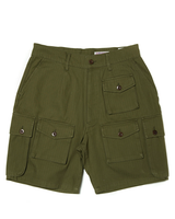 Labourunion-clothing-handemade-american-retro-vintage-style-menswear-bottom-LU160_Multi_Pockets_Green_Army_Shorts