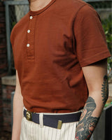 LabourUnion-clothing-american-retro-vintage-handmade-henley-tee-brown-pinstipe-wideleg-jeans