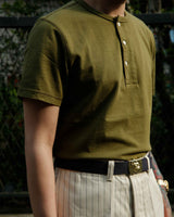 LabourUnion-clothing-american-retro-vintage-handmade-henley-tee-olive-pinstripe-wideleg-jeans