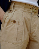 LabourUnion-clothing-american-retro-vintage-handmade-menswear-shorts-British-Army-Double-Buckle-Gurkha-Shorts-khaki