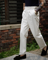 Labourunion-clothing-handemade-american-retro-vintage-style-menswear-tops-LU165_Off-White_Single_pleat_Trouser