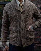Shetland Wool Cable-knit Cardigan LabourUnionClothing