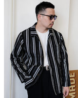Multitrack Striped Chore Jacket LabourUnionClothing