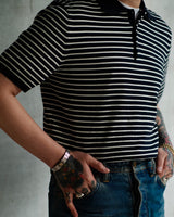 Pique Striped Polo Shirt LabourUnionClothing