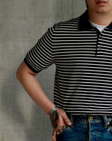 Pique Striped Polo Shirt LabourUnionClothing