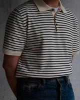 Pique Striped Polo Shirt LabourUnionClothing