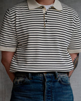 Pique Striped Polo Shirt LabourUnionClothing