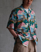 Temple Painting Printed Aloha Shirt