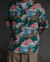Temple Painting Printed Aloha Shirt
