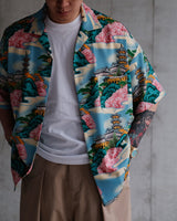 Temple Painting Printed Aloha Shirt