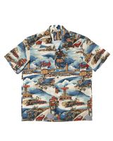 Labourunion_clothing_handemade_american_retro_vintage_style_menswear_ Surf_Burgers_Beach_Sky_Blue_Aloha_Shirt