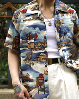 Labourunion_clothing_handemade_american_retro_vintage_style_menswear_ Surf_Burgers_Beach_Sky_Blue_Aloha_Shirt