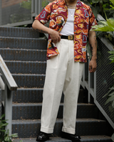 Labourunion_clothing_handemade_american_retro_vintage_style_menswear_Hongkong_Commander_Chevron_Pattern_Pleated_White_Trouser