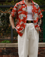 Labourunion_clothing_handemade_american_retro_vintage_style_menswear_Noh_Mask_kagura_Okina_Red_Aloha_Shirt