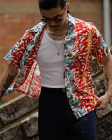 Labourunion_clothing_handemade_american_retro_vintage_style_menswear_Taraxacum_Red&Blue_Aloha_Shirt