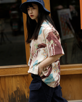 Labourunion_clothing_handemade_american_retro_vintage_style_menswear_Ukiyo-e_Koi-Fish_Waterfall_Cream_Aloha_Shirt