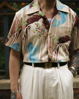 Labourunion_clothing_handemade_american_retro_vintage_style_menswear_Ukiyo-e_Koi-Fish_Waterfall_Cream_Aloha_Shirt