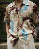 Labourunion_clothing_handemade_american_retro_vintage_style_menswear_Ukiyo-e_Koi-Fish_Waterfall_Cream_Aloha_Shirt