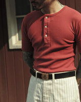 Labourunion_clothing_handemade_american_retro_vintage_style_menswear_tops_Striped_Slim_Fit_Henly_Shirt-Red