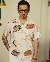 Noh Mask Aloha Shirt Special Edition White LabourUnionClothing