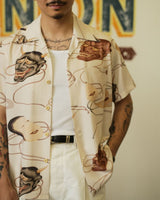 Noh Mask Aloha Shirt Special Edition White LabourUnionClothing
