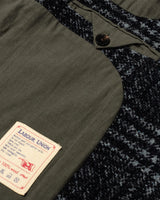 Black Check Wool Raglan Overcoat LabourUnionClothing
