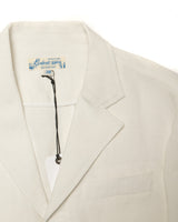 Three Button Cotton Linen Blazer