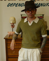 Two Tone Buttonless Polo Shirt