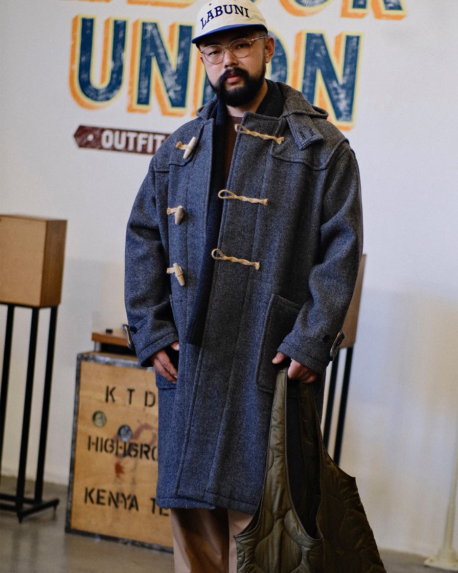 Melton Wool Chevron Duffle Coat | Authentic&Classy Menswear