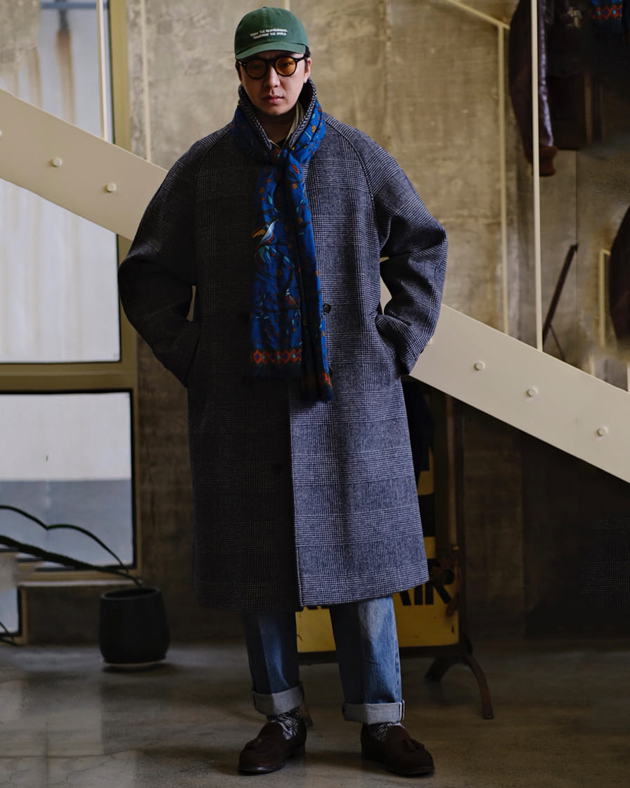 Checked Wool Balmacaan Coat | Labour Union Clothing | Timeless 