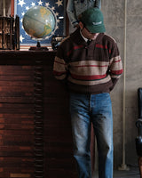 Striped Shawl Collar Jumper Labour Union Clothing