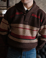 Striped Shawl Collar Jumper Labour Union Clothing