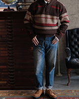Striped Shawl Collar Jumper Labour Union Clothing