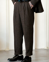 Herringbone Tweed Tapered Trousers Labour Union Clothing
