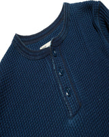 Indigo Waffle Henley LabourUnionClothing