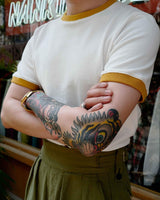 labourunion- clothing-american-retro-1940s- crew-neck-tee-yellow-gurkh